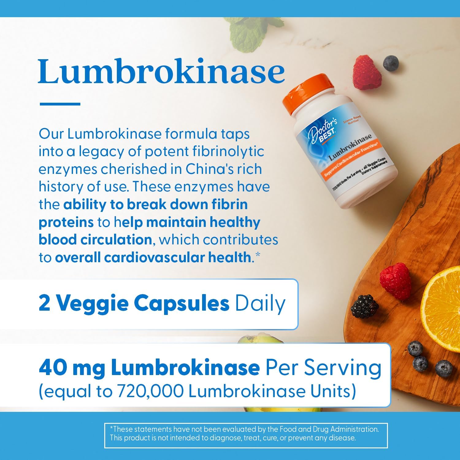 Buy now Doctors Best Lumbrokinase, Supports Heart Function, 720,000 Units Per Serving, 60 Veggie Caps at indiglob india