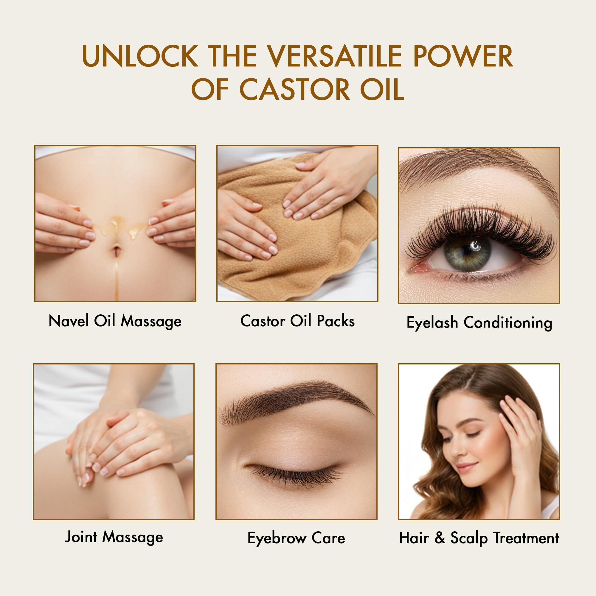 Majestic Pure USDA Organic Castor Oil, 100% Pure & Natural Body Oil -8 FlOz | Cold Pressed & Hexane Free Hair Growth Oil for Eyelashes, Eyebrows, Skin, Body, Face, Nails & Scalp