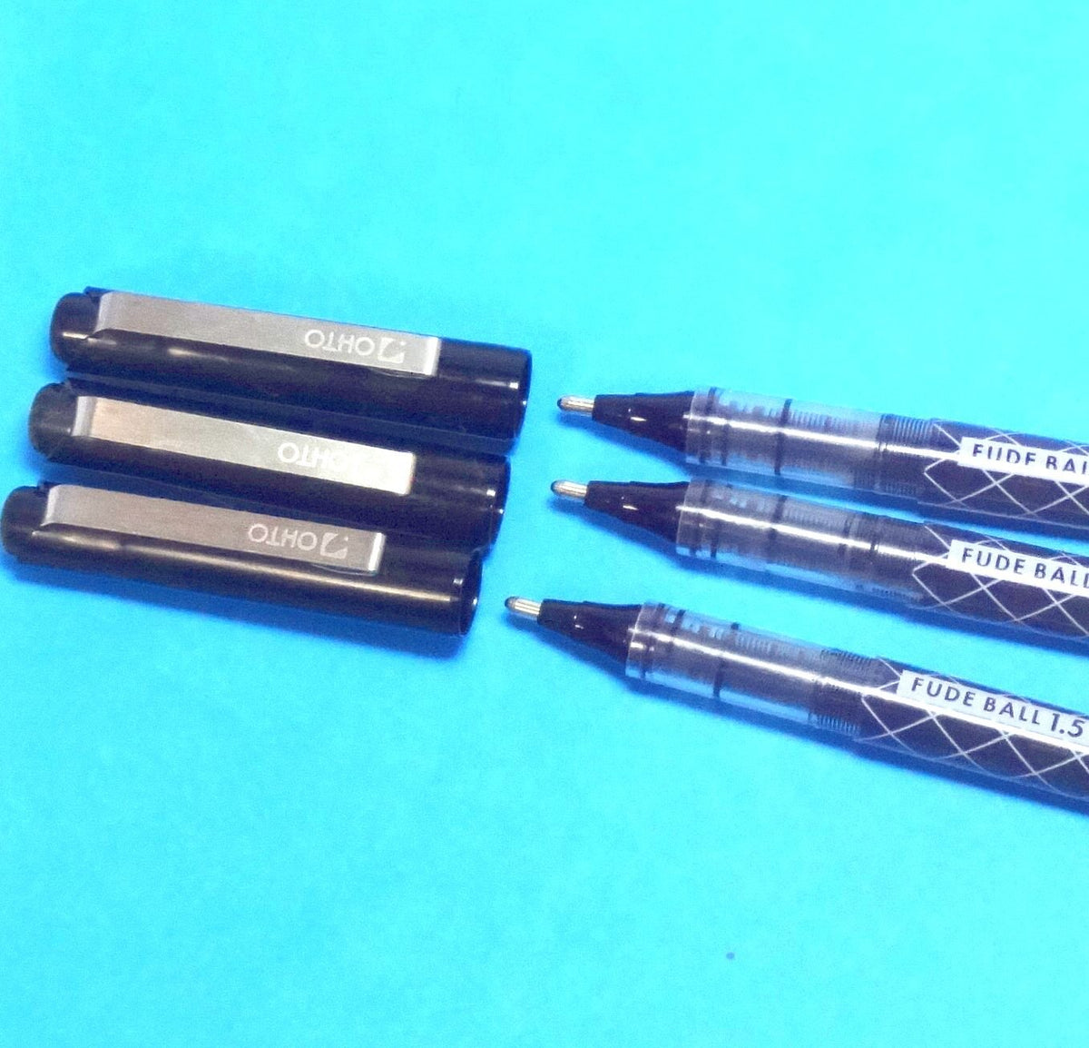 OHTO Fude Ballpoint Pen Extra Bold, 1.5mm, black ink, 3 pens per Pack (Japan import) [Komainu-Dou Original Package]