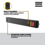 Buy now DEWALT Magnetic Power Strip with 6 Power Outlets, DEWALT Workshop Storage System Compatible (DWST82693) at indiglob india