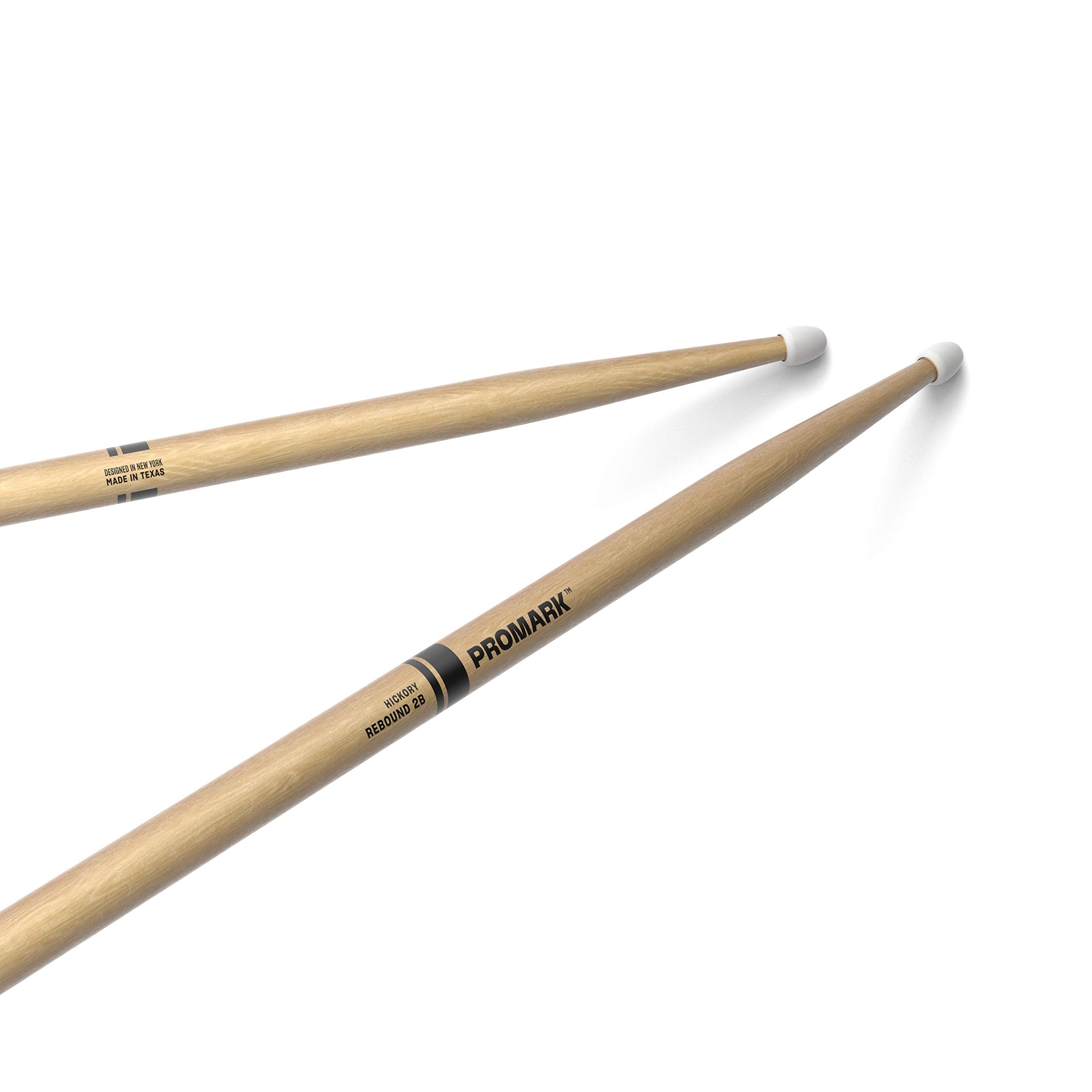 Buy now ProMark Rebound 5A Long Hickory Drumsticks, Acorn Wood Tip, 1 Pair Rebound 2B One Pair Lacquer, Nylon Tip at indiglob india