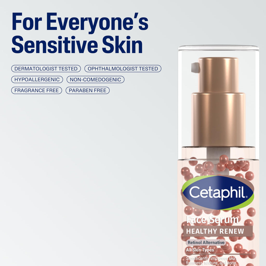 Cetaphil Healthy Renew Anti-Aging Face Serum, Peptides, Retinol-Free, 1oz | Retinol Alternative, Niacinamide & Peptides, Fragrance Free, Sensitive Skin, Vitamin B Complex, Firms And Smooths