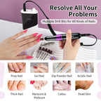 JODSONE Professional Nail Drill 45000 RPM Rechargeable Nail File for Nail Gel Removal Low Noise Portable for Home and Salon