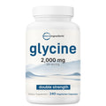 Glycine 2,000mg Per Serving, 240 Veggie Capsules | Free Form | Double Strength Amino Acids | Restful Sleep and Neurotransmitter Support Supplements | Non-GMO, Gluten Free