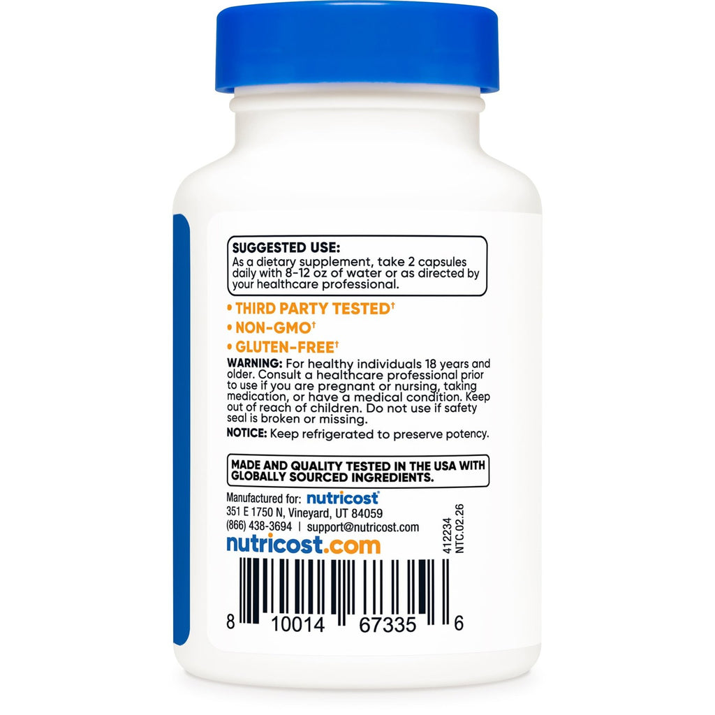 Nutricost NMN (Nicotinamide Mononucleotide) 500mg, 60 Capsules | Vegetarian Friendly, 30 Servings, Gluten Free, GMO Free