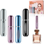 opasyo Refillable Perfume Atomizer, Leak-Proof, 5ml 4 Pack | Portable travel perfume spray bottle. Includes Gold/Pink/Blue/Black. Perfect essentials for traveling and outgoing.