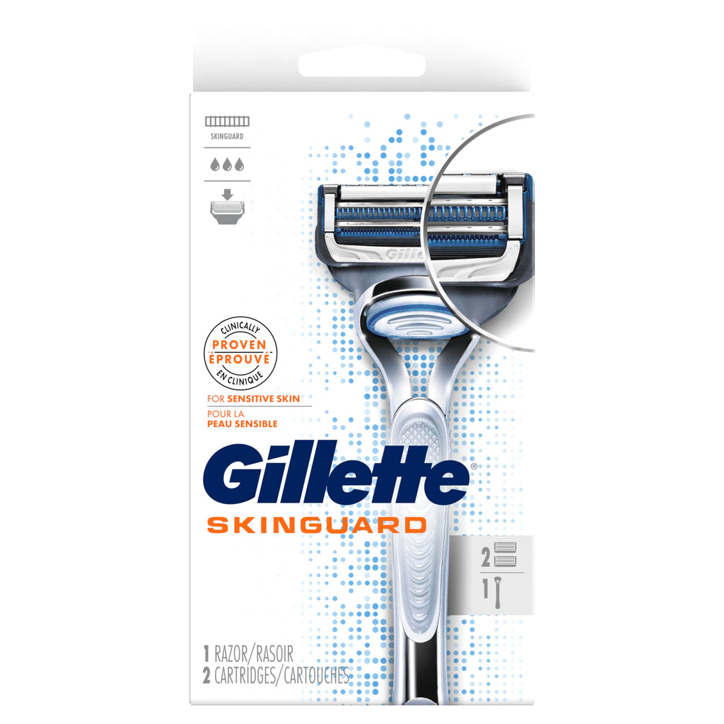 Gillette SkinGuard Razors, 1 Gillette Razor, 4 Razor Blade Refills, Designed for Men with Skin Irritation, Razor Bumps, and Sensitive Skin