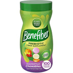 Benefiber Chewable Prebiotic Fiber Tablets, Assorted Fruit Flavors, 100 Ct | Plant-based Prebiotic Fiber, Supports Gut Health by Nourishing Good Gut Bacteria, GLP-1 Support for Digestive Health