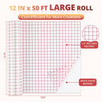 Buy now YRYM HT Clear Vinyl Transfer Paper Tape Roll-12 x 50 FT w/Alignment Grid Application Tape for Silhouette Cameo, Adhesive Vinyl for Decals, Signs, Windows, Stickers at indiglob india