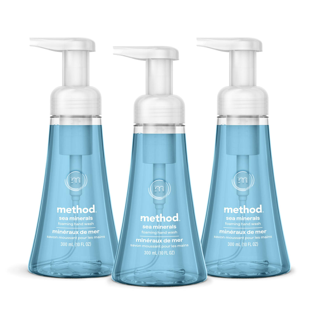 method Foaming Hand Wash, Sea Minerals, 10 fl oz, 3 pack | Hydrates & Softens Skin, Designed for Gentle Everyday Cleansing, With Notes of Bergamot, Lemon and Rosemary