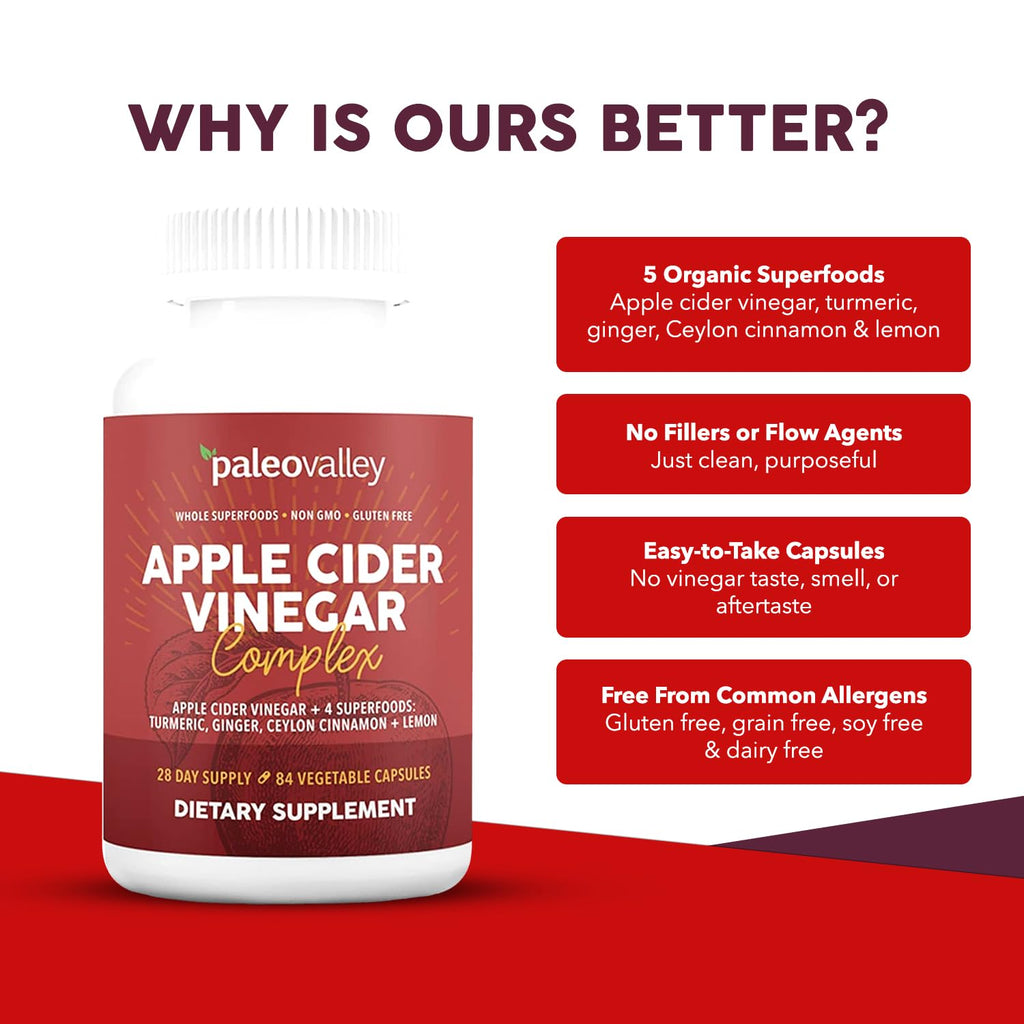 Paleovalley Apple Cider Vinegar Complex Capsules with Organic Superfoods