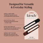 Buy now Kitsch Flat Hair Clips for Women - Strong Hold, No Slip Grip Flat Claw Clips | Sleek Curved Design For Comfortable Look | Hair Accessories For Girls | Ideal Gifts for Women - Black & Tortoise, 2pcs at indiglob india