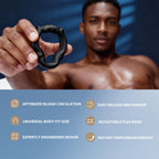 Open Tip Cock Ring Set for Men, 3 Size Silicone Penis Rings with 6-Point Pressure Support, No Blockage Design for Smooth Ejaculation, Ergonomic Body-Fit Erection Support Ring, Couple Sex Toy
