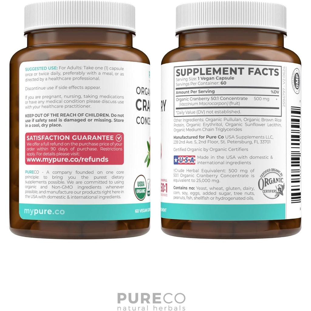 Buy now Organic Cranberry Pills - 50:1 Concentrate Equals 25,000mg of Fresh Cranberries (Vegan) for Urinary Tract Health & Kidney Cleanse - Cranberry Pills for Women - UTI Support Supplement - 60 Capsules at indiglob india