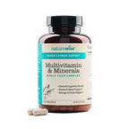 NatureWise Multivitamin for Women + Stress Support with Organic Whole Foods & Natural Minerals - B-Complex + Vitamin C + D3 K2 for Immunity, Hair, Skin & Nails - Non-GMO - 60 Capsules[30-Day Supply]