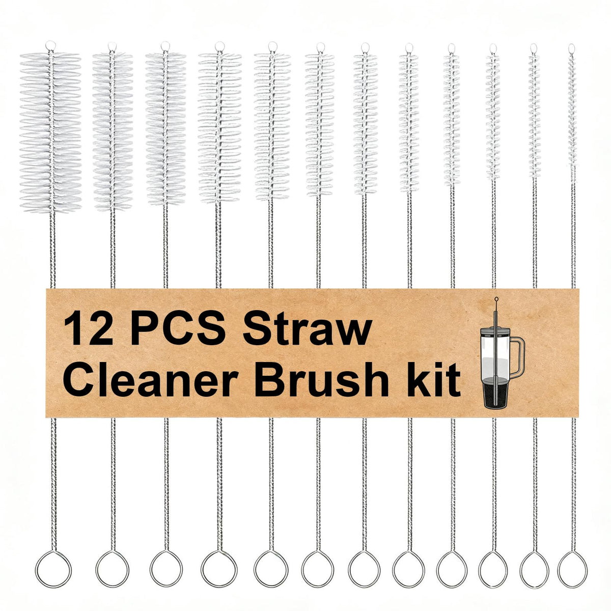 Straw Cleaner Brushes Sets for Stanley Mug,A Set of 12,Crevice Cleaning Brush Long Straw Brushfor Sippy Cup,Tumbler,Water Bottle