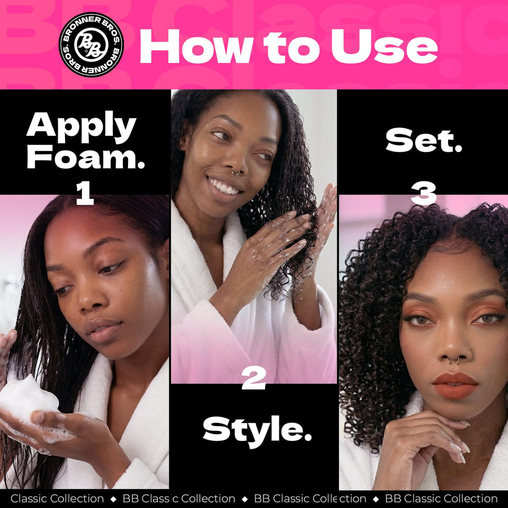 Bronner Bros Pump It Up! The Mousse for Hair Styling, Firm Hold, 8.5oz