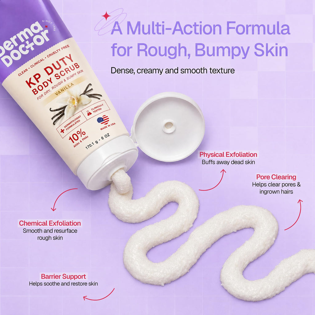 DERMAdoctor KP Bump Eraser Body Scrub, 10% AHAs + PHAs, Rough & Bumpy Skin