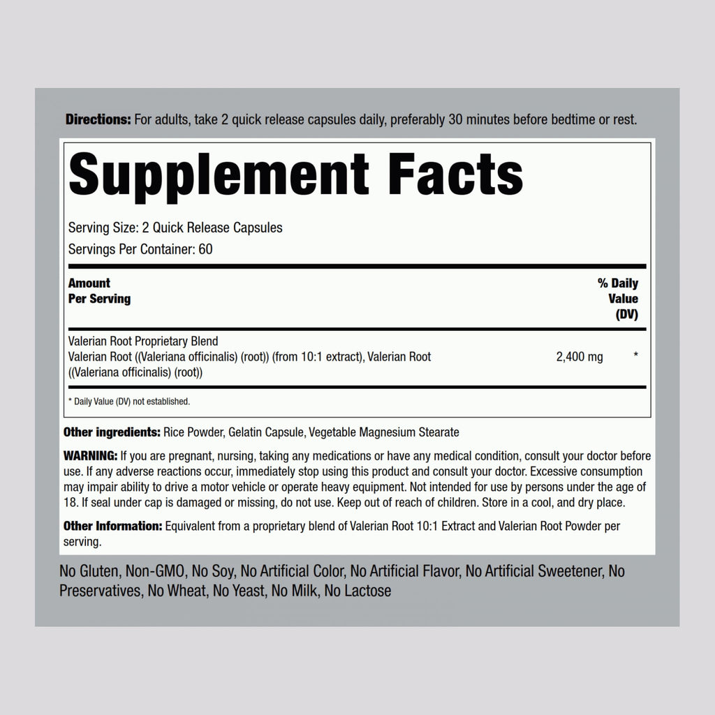 Piping Rock Valerian Root Capsules | 120 Count