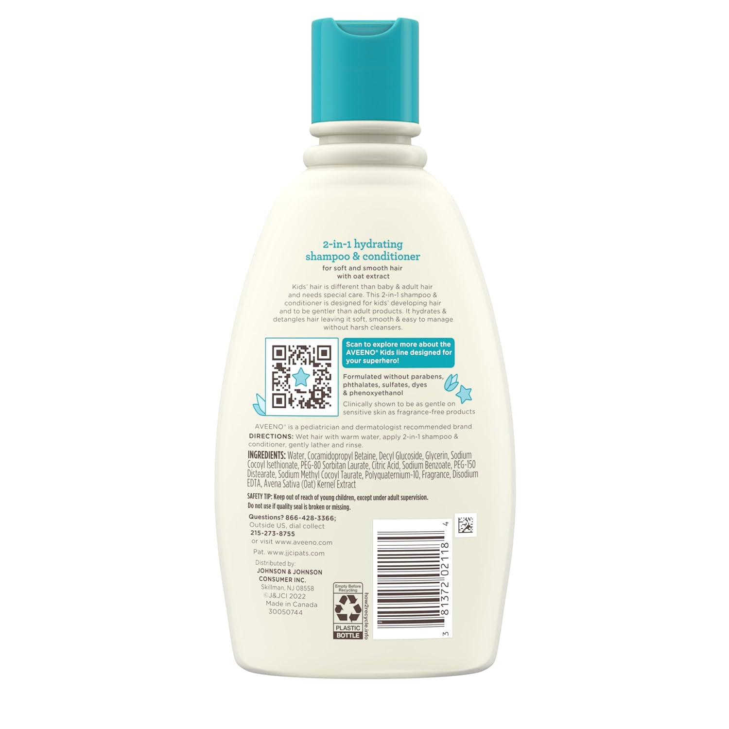 Buy now Aveeno Kids 2-in-1 Hydrating Shampoo & Conditioner, Gently Cleanses, Conditions & Detangles Kids Hair, Formulated With Oat Extract, For Sensitive Skin & Scalp, Hypoallergenic, 12 fl. oz at indiglob india