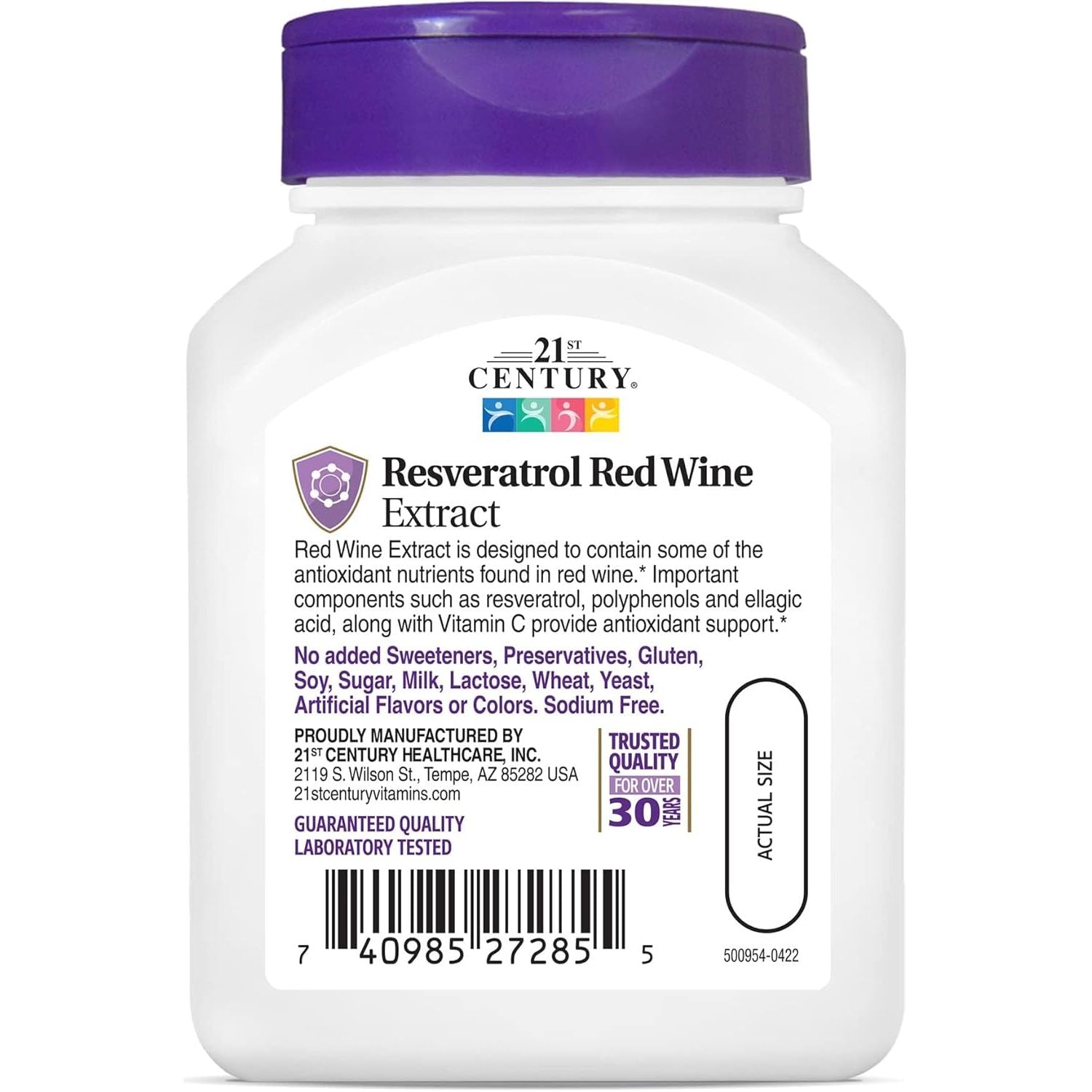 Buy now 21st Century Resveratrol Red Wine Extract Capsules, 90Count at indiglob india