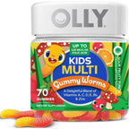 OLLY Kids Multi Gummy Worms, Overall Wellness & Immune Support - 70 Count