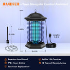 AMUFER Bug Zapper Outdoor Indoor with18W Power & 4400V Instant Grid