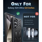 Buy now FNTCASE for Samsung Galaxy S24-Ultra Case: Military Grade Drop Proof Protection Cases with Kickstand | Shockproof Rugged Hard Phonecase Heavy Duty Matte Textured Protective Cover - 6.8 Inch Black at indiglob india