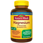 Nature Made Magnesium L-Threonate with Vitamin C & Vitamin D3, 90 Capsules | Provides 130 mg of Mag from 1800 mg Magnesium L Threonate, Cognitive Support Magnesium Supplement, 30 Day Supply
