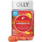 OLLY Probiotic + Prebiotic Gummy, 500 million CFUs, Peachy Peach - 30 Count