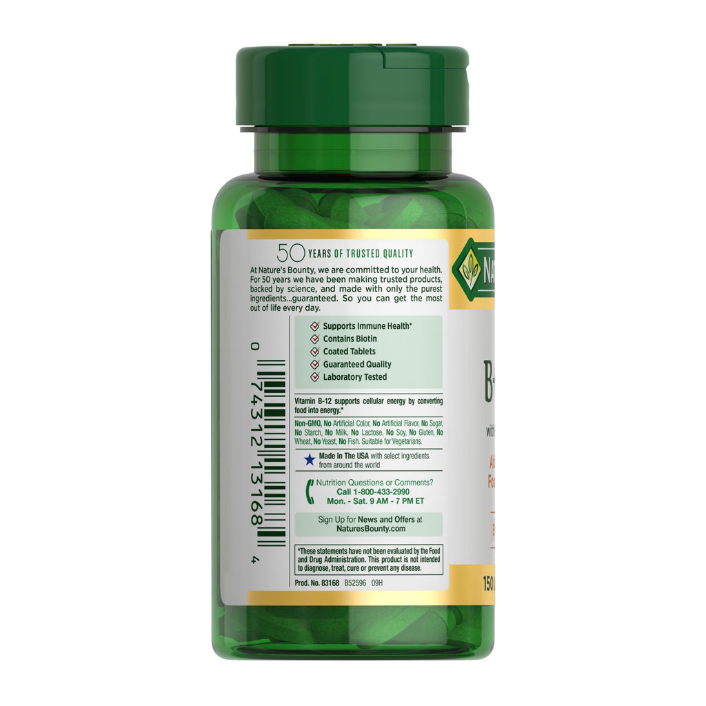 Nature's Bounty Super B Complex Vitamins with Vitamin C & Folic Acid