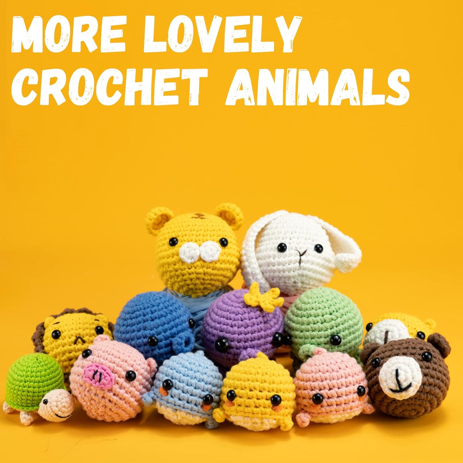 Buy now Beginner Crochet Kit, Crochet Kits for Kids and Adults, 3PCS Crochet Animal Kit for Beginners Include Videos Tutorials, Yarn, Eyes, Stuffing, Crochet Hook - Boys and Girls Birthdays Gift at indiglob india