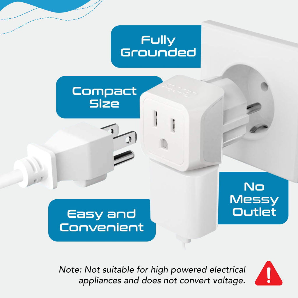 Buy now Ceptics Schuko Germany, France Plug Adapter, Dual Input - Ultra Compact Light Weight - Usa to Russia, South Korea Travel Adaptor Plug - Type E/F (3 Pack) at indiglob india