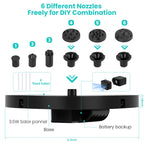 3.5W Solar Water Fountain for Bird Bath with 6 Nozzles & Fixed Pipes