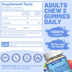 L-Lysine 1000mg Gummies, Chewable Lysine Supplement for Adults