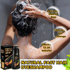 Sminktec Hair Dye Shampoo 3 in 1 for Gray Hair, Herbal Ingredients Natural Shampoo Hair Dye for Women Men (Black)