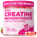 AiVital™ Creatine Gummies for Women, 5g Creatine Monohydrate Gummies +2g Collagen +1g BCAA, Women-Specific Formula, Sugar Free, 30 Servings, 120 Counts (Berry)