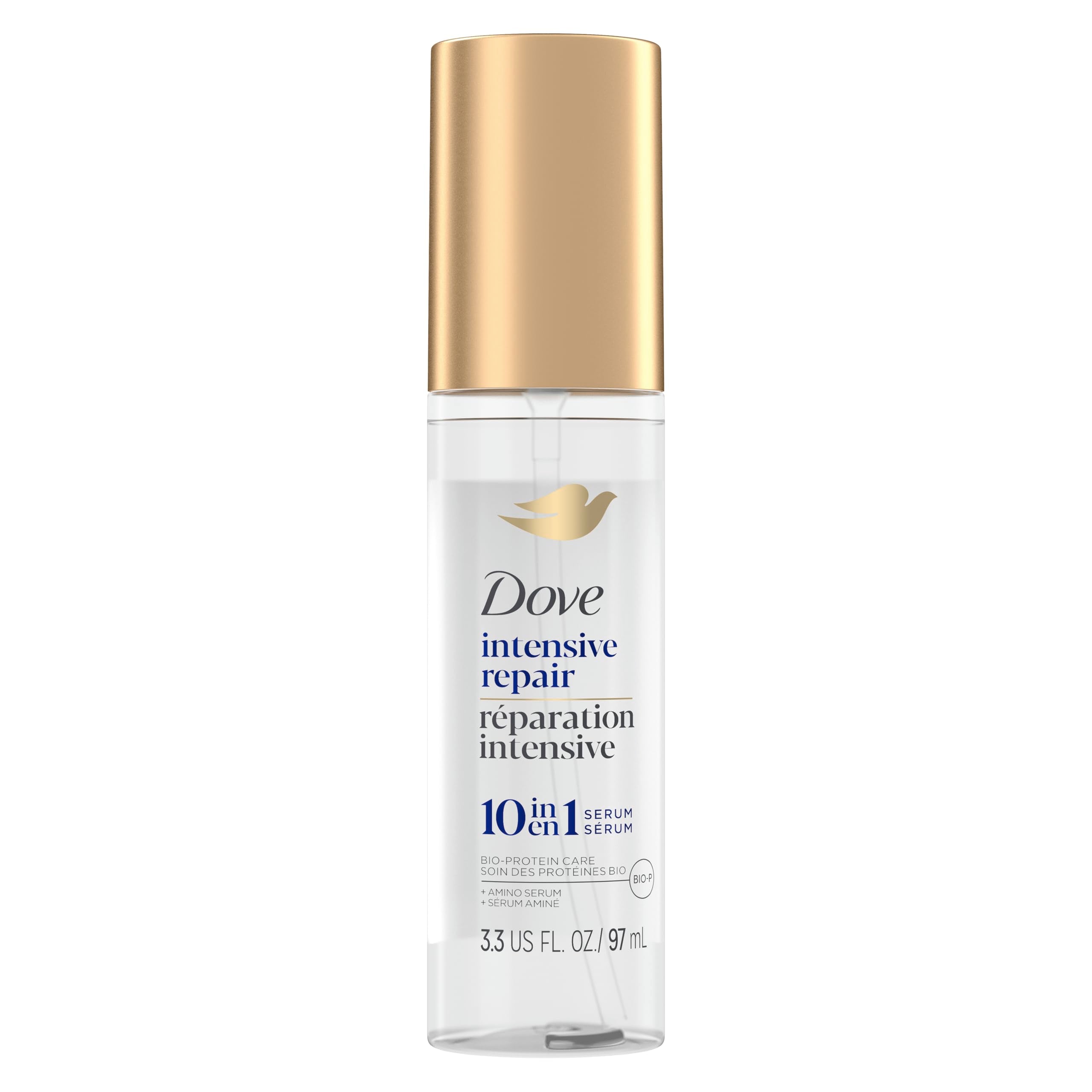 Dove Intensive Repair Serum for Damaged Hair with Amino Serum 3.3oz | Hair treatment provides 72H damage protection, 48H enhanced gloss and 72H smoothness for shinier, healthier-looking hair