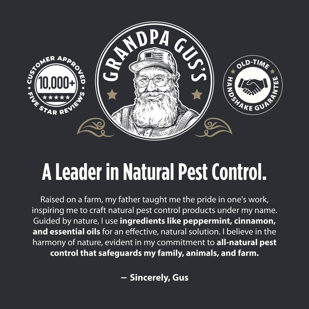 Grandpa Gus's Natural Spider Repellent Pouches, Indoor Deterrent, 10 Pack
