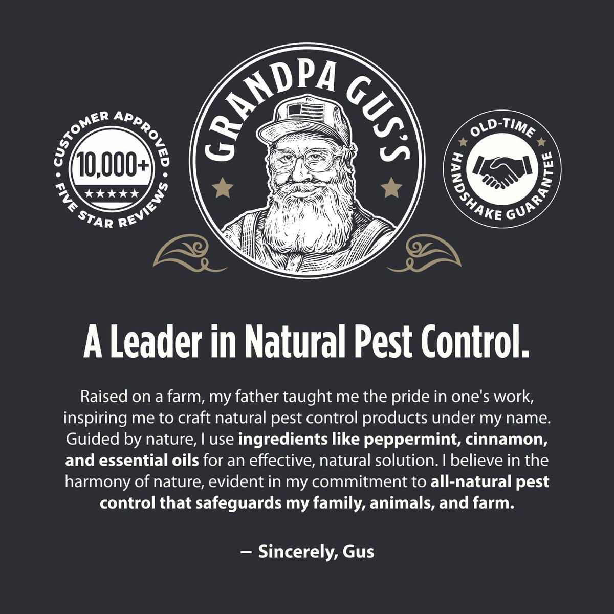 Grandpa Gus's Natural Spider Repellent Pouches, Indoor Deterrent, 10 Pack
