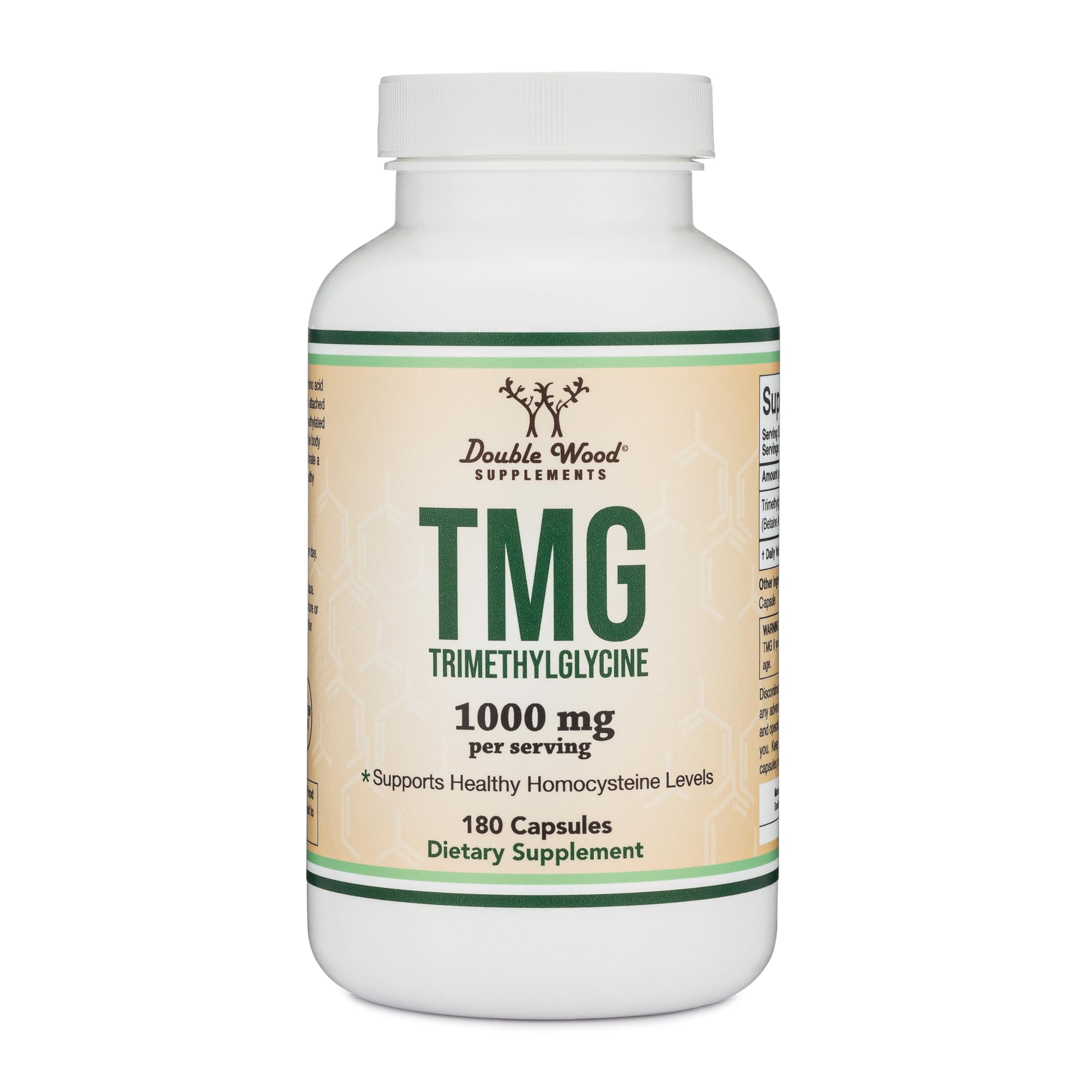 TMG Betaine Anhydrous 1,000mg, 99%+ Purity, Methylation, 180 Capsules | Methylation + Training Supplement, 99%+ Purity Single-Ingredient, Recovery Support, Clean Powder Cap, 90 Servings