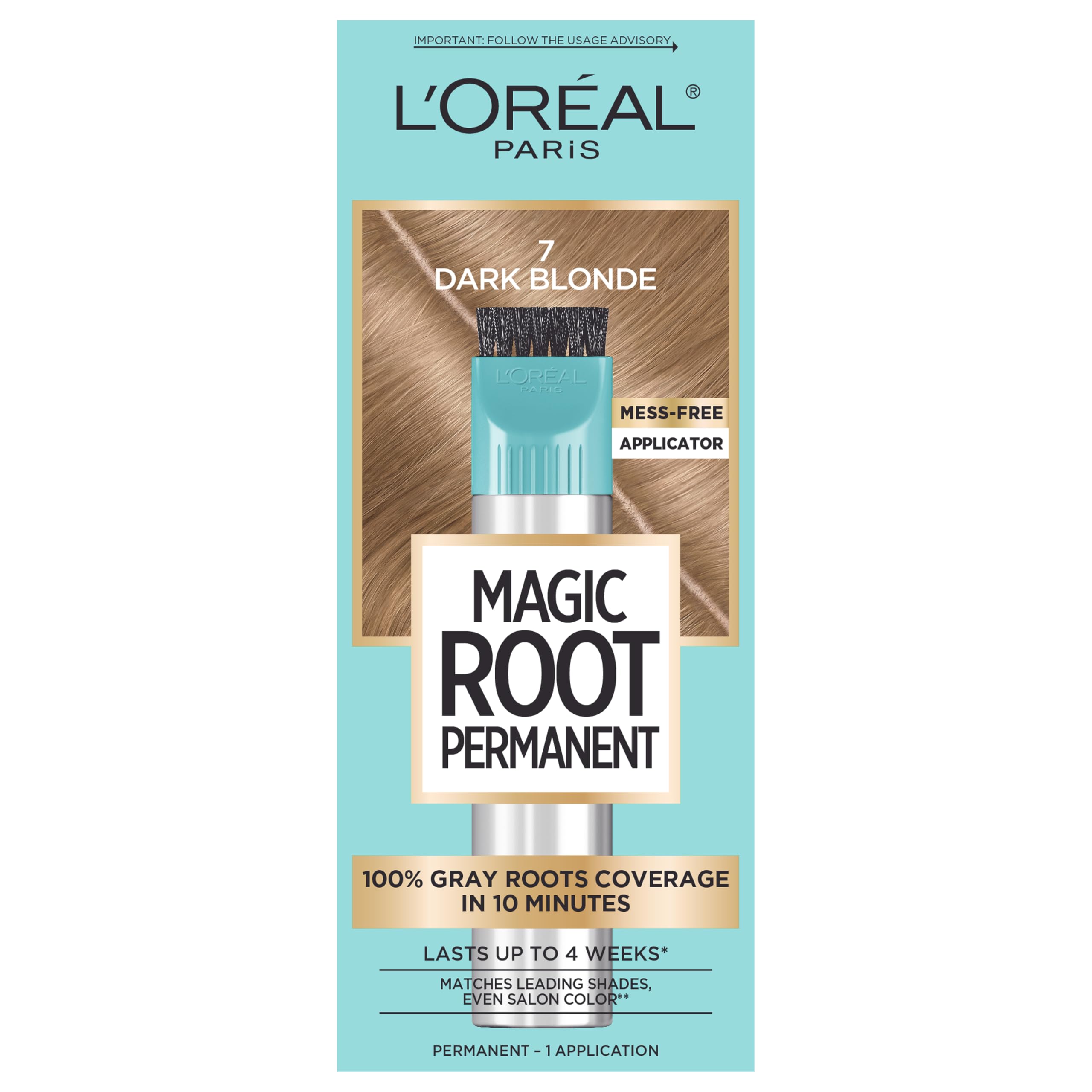 Buy now L'Oreal Paris Magic Root Rescue 10 Minute Root Hair Coloring Kit, Permanent Hair Color with Quick Precision Applicator, 100 percent Gray Coverage, 4 Dark Brown, 2 count at indiglob india