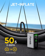 Fanttik X10 Ace Tiny Electric Bike Pump, 120PSI, 22s Inflate, Auto Stop
