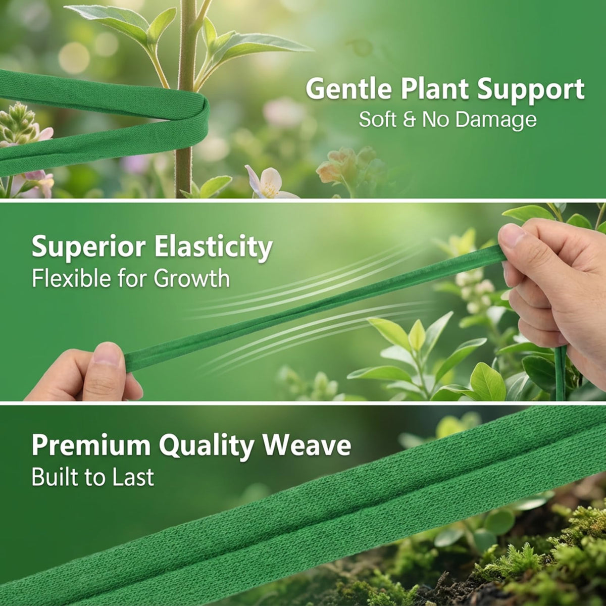 MAQIHAN Plant Ties for Outdoor Plants - Soft Garden Twine 2 Pack 115FT