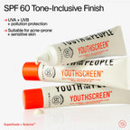 Buy now Youth To The People Youthscreen Sunscreen with SPF 60, Daily Hydration + Pollution Defense, Invisible Broad Spectrum Sunscreen, No White Cast, Natural Dewy Finish, Non-comedogenic -1.3 fl oz at indiglob india