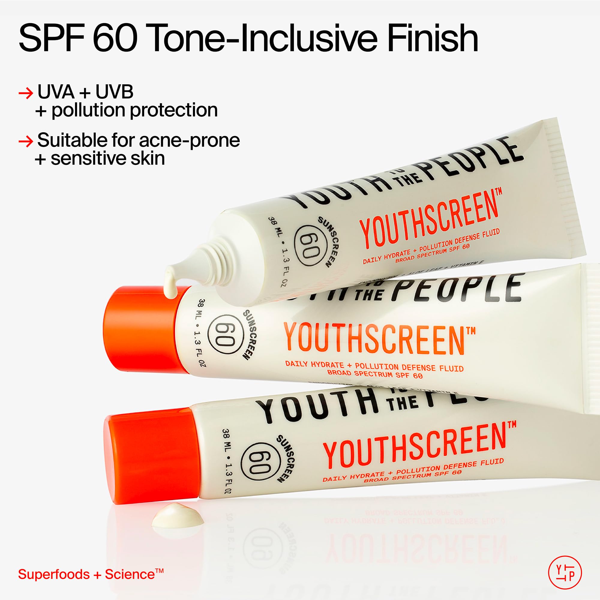 Buy now Youth To The People Youthscreen Sunscreen with SPF 60, Daily Hydration + Pollution Defense, Invisible Broad Spectrum Sunscreen, No White Cast, Natural Dewy Finish, Non-comedogenic -1.3 fl oz at indiglob india