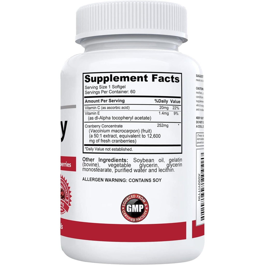 Buy now Nutracraft #1 Cranberry Extract Supplement for Bladder & Urinary Tract Support | 12,600 mg of Fresh Cranberries, Vitamin C & E and Polyphenols | Lab Tested & Easy to Swallow | 60 Softgels at indiglob india