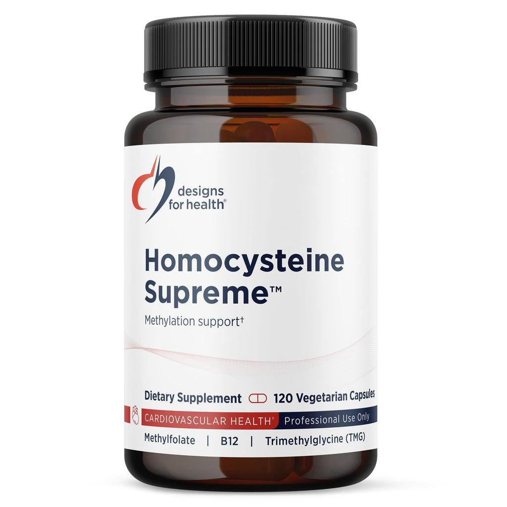 Designs for Health Homocysteine Supreme - Methylated B Vitamins with Riboflavin, B6, B12, Folate, L-Serine & TMG for Brain Support & Heart Health - Methylated Multivitamin (60 Capsules)