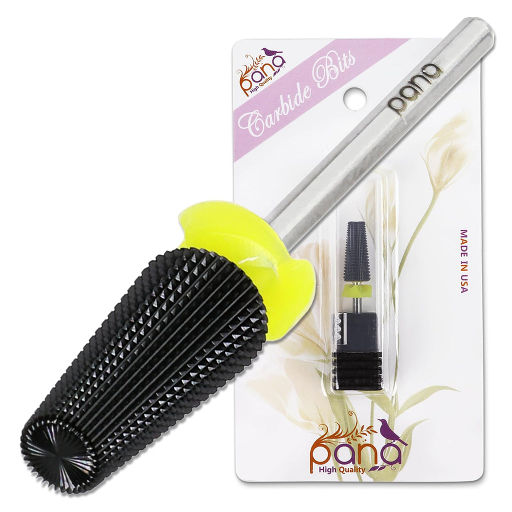 PANA 3/32" Shank 5-in-1 Nail Carbide Bit - (Triple Coarse - 2X Coarse Grit, DLC Black) - Two Way Rotate use for Both Left and Right Handed Fast remove Acrylic or Hard Gel