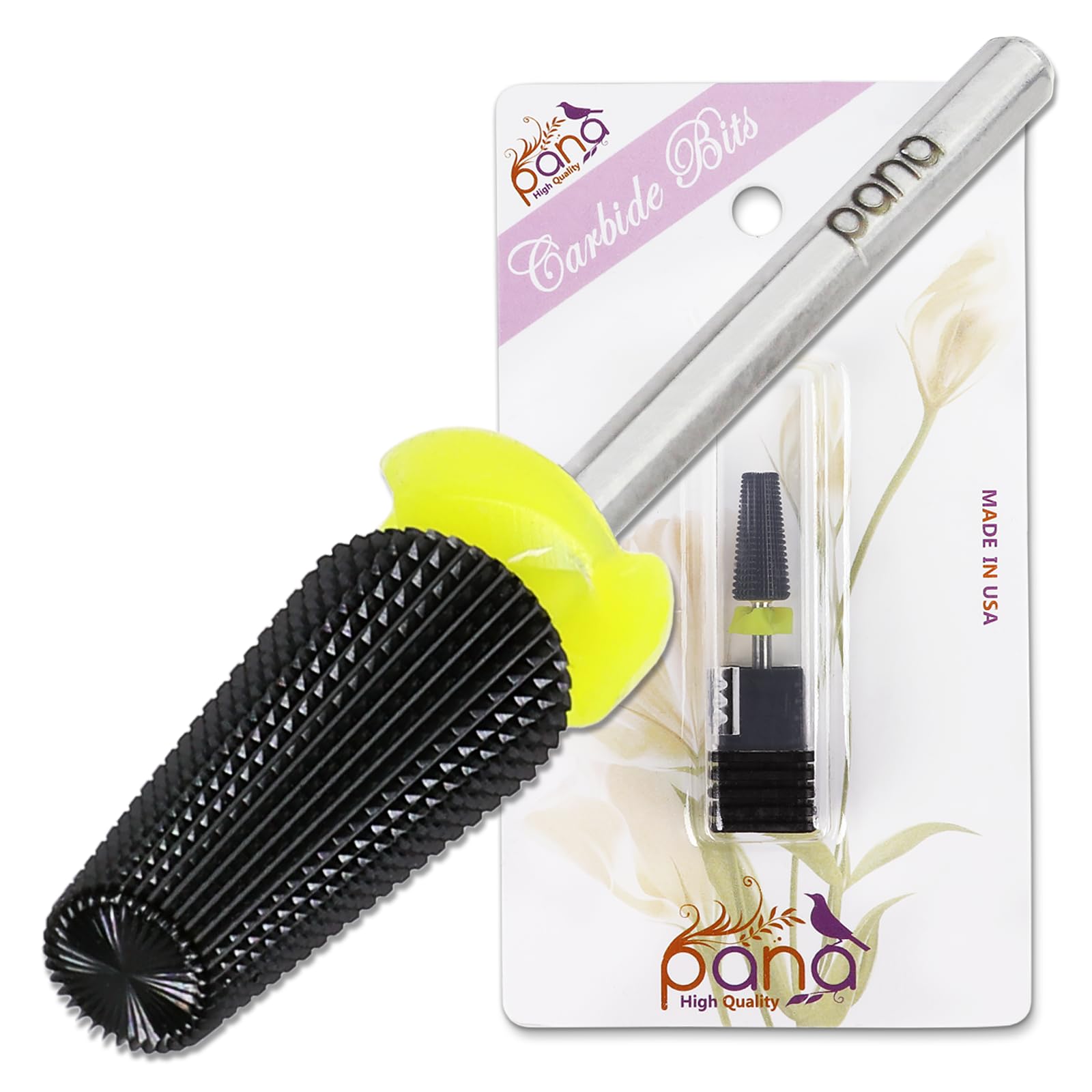 PANA 3/32" Shank 5-in-1 Nail Carbide Bit - (Triple Coarse - 2X Coarse Grit, DLC Black) - Two Way Rotate use for Both Left and Right Handed Fast remove Acrylic or Hard Gel